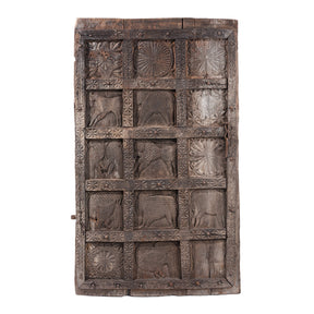 Tribal Carved Cedar Door Panel From Kullu - 19th Century