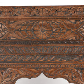 Old Teak Indian Window Mirror From Andhra Pradesh - 19thC (93 x 145cm)