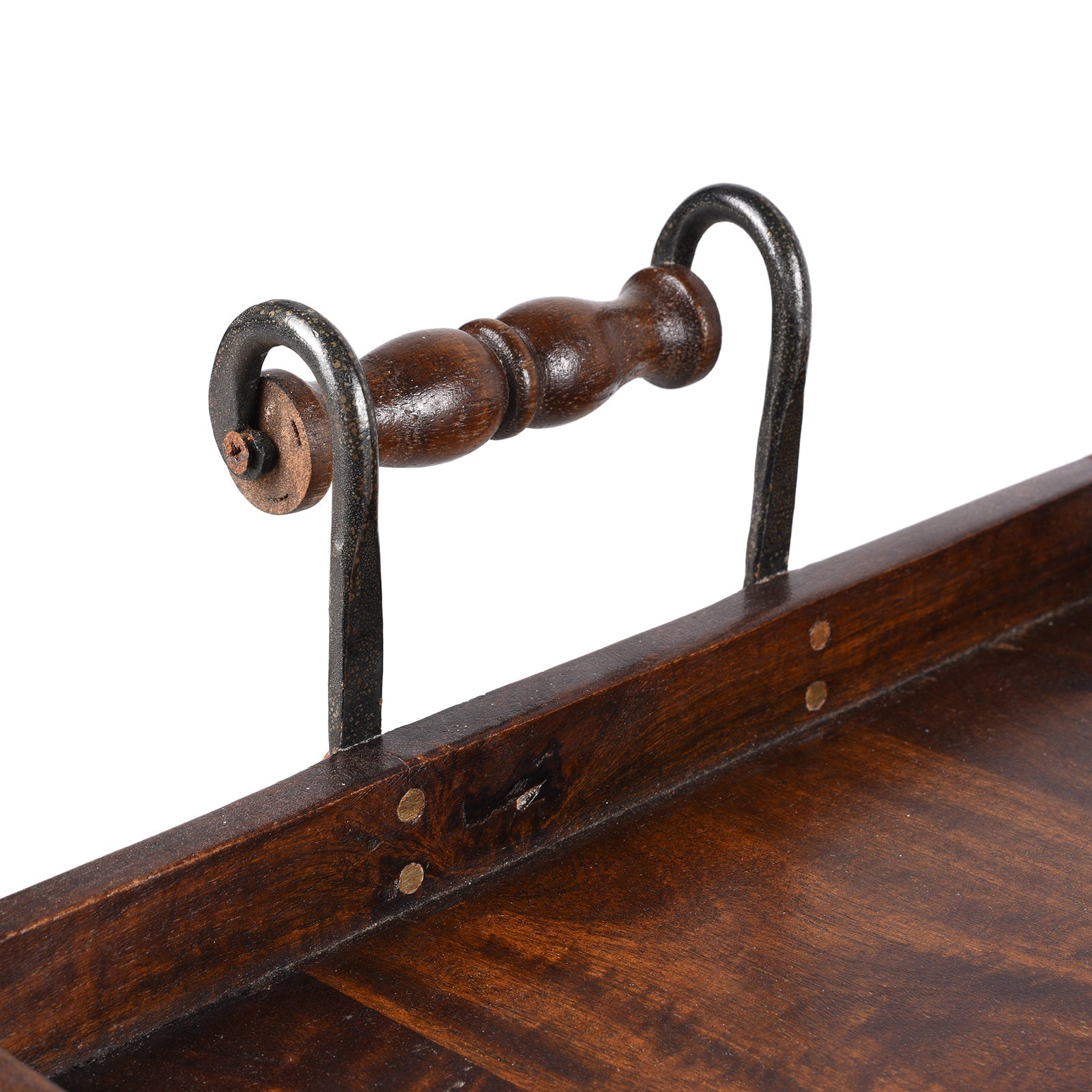Sturdy Tea Tray with Iron Handles