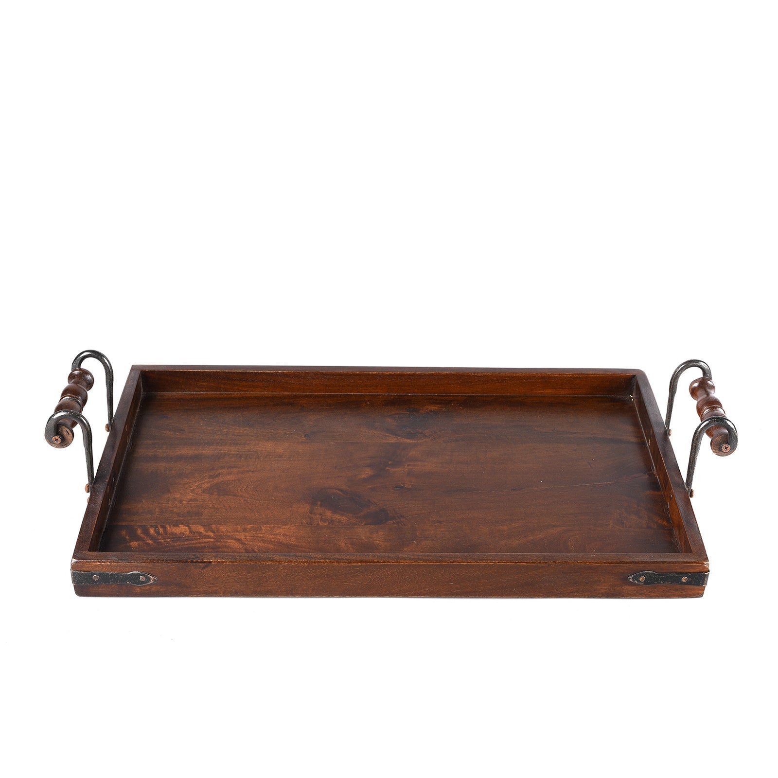 Sturdy Tea Tray with Iron Handles