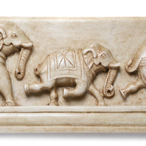 White Marble Elephant Panel - Mughal Style