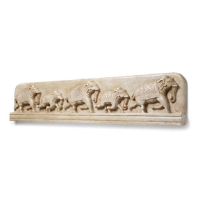 White Marble Elephant Panel - Mughal Style
