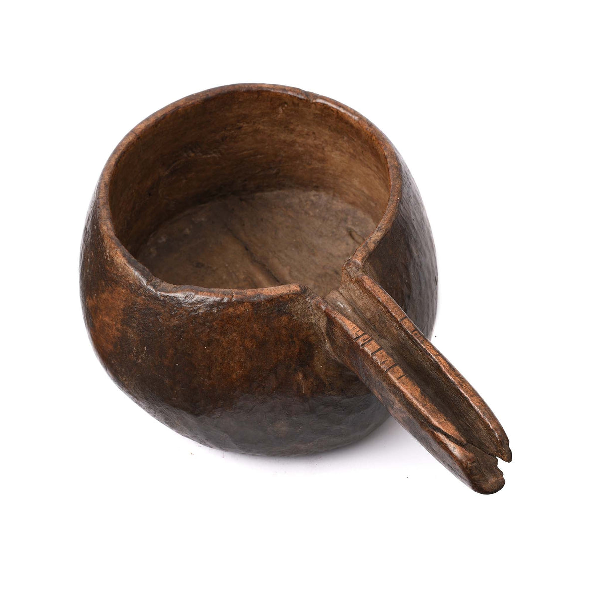 Vintage Wooden Milk Pot From Himachal Pradesh - Ca 1950's