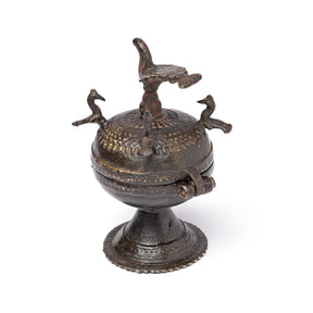Indian Sindoor Dani Brass Box From Kerala - 19thC