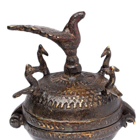 Indian Sindoor Dani Brass Box From Kerala - 19thC