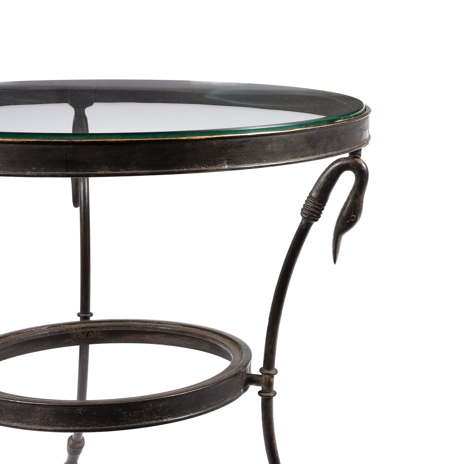 Round Glass Occasional Table - Mughal Style - Ca 1920