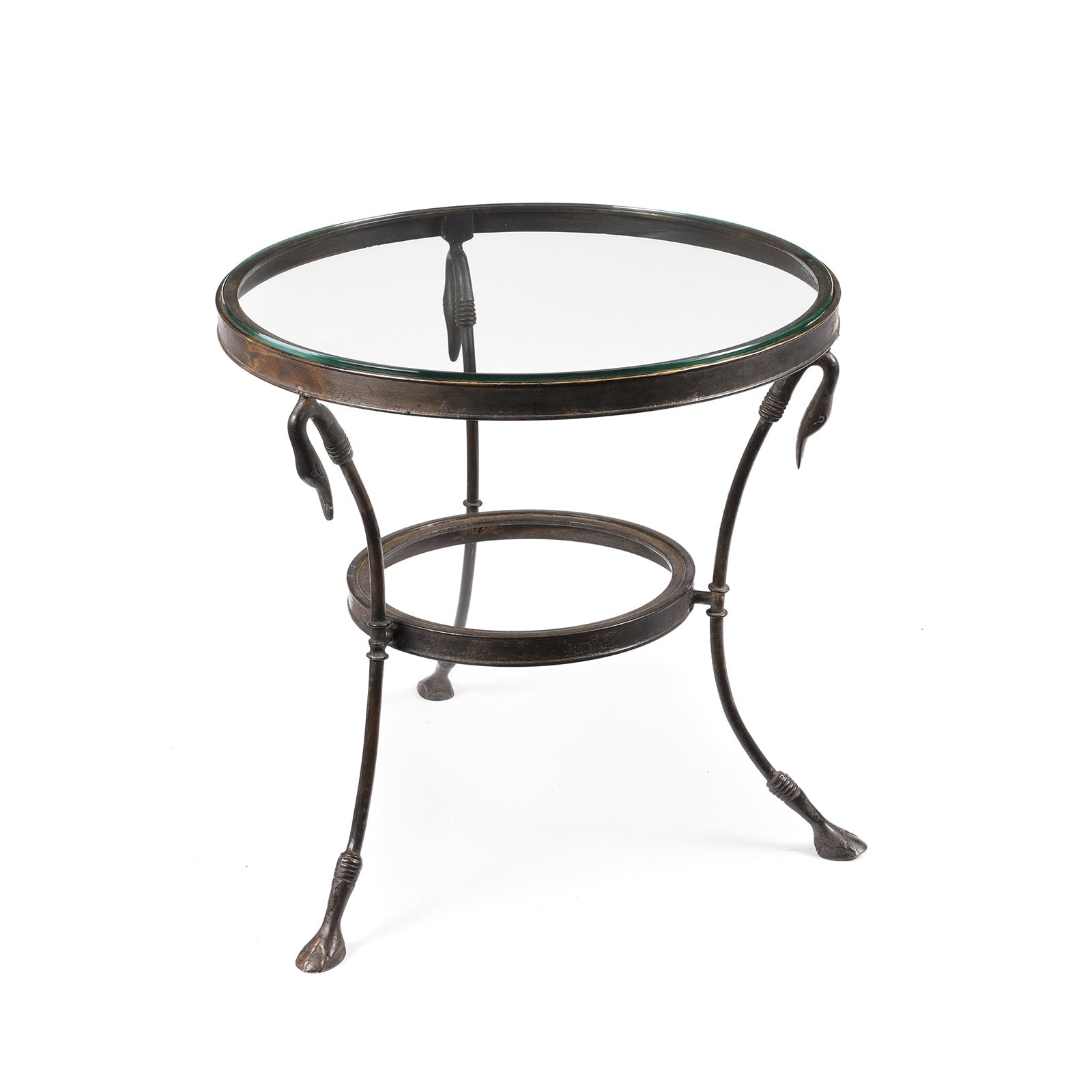 Round Glass Occasional Table - Mughal Style - Ca 1920