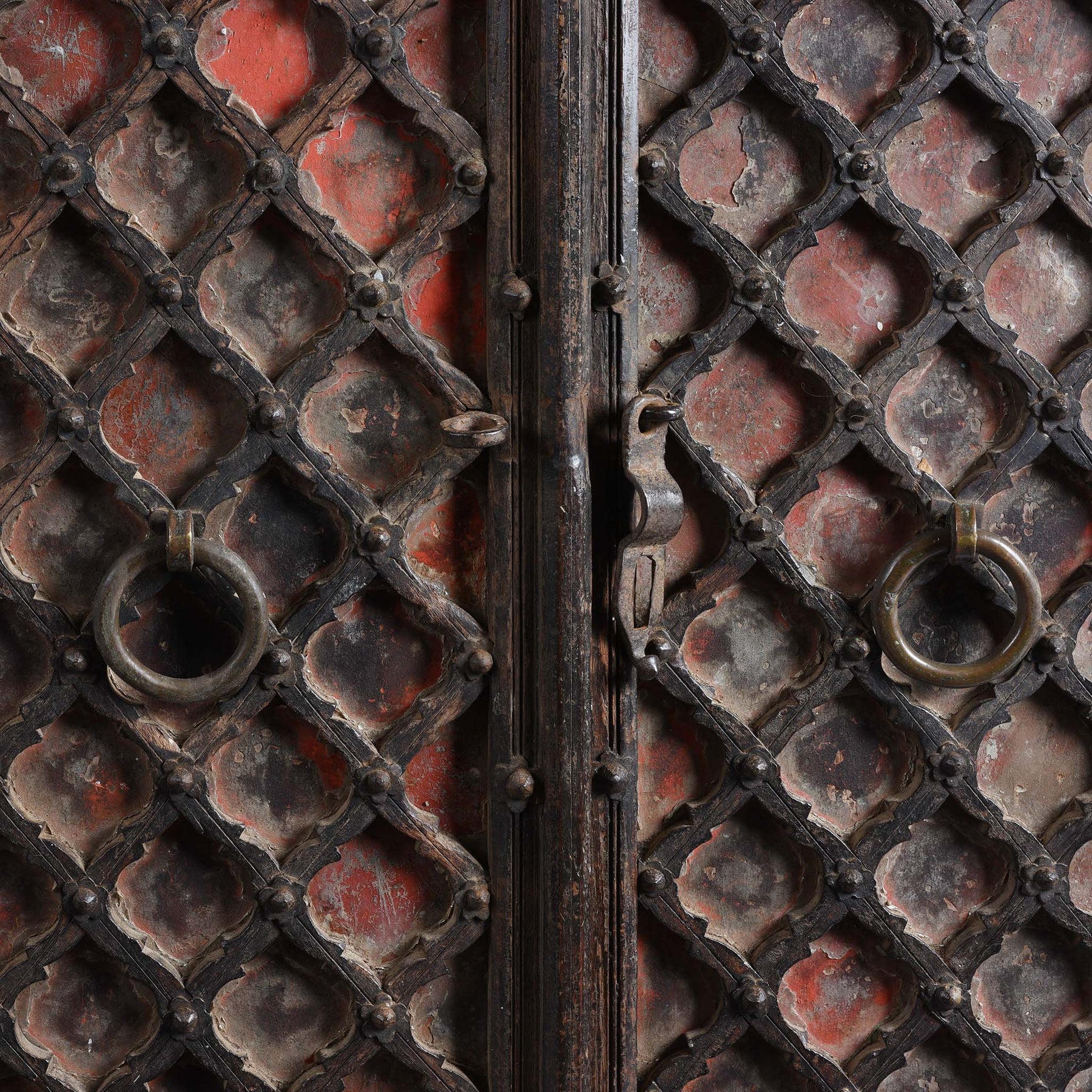 Painted Mica Indian Window Shutter From Rajasthan - 18thC