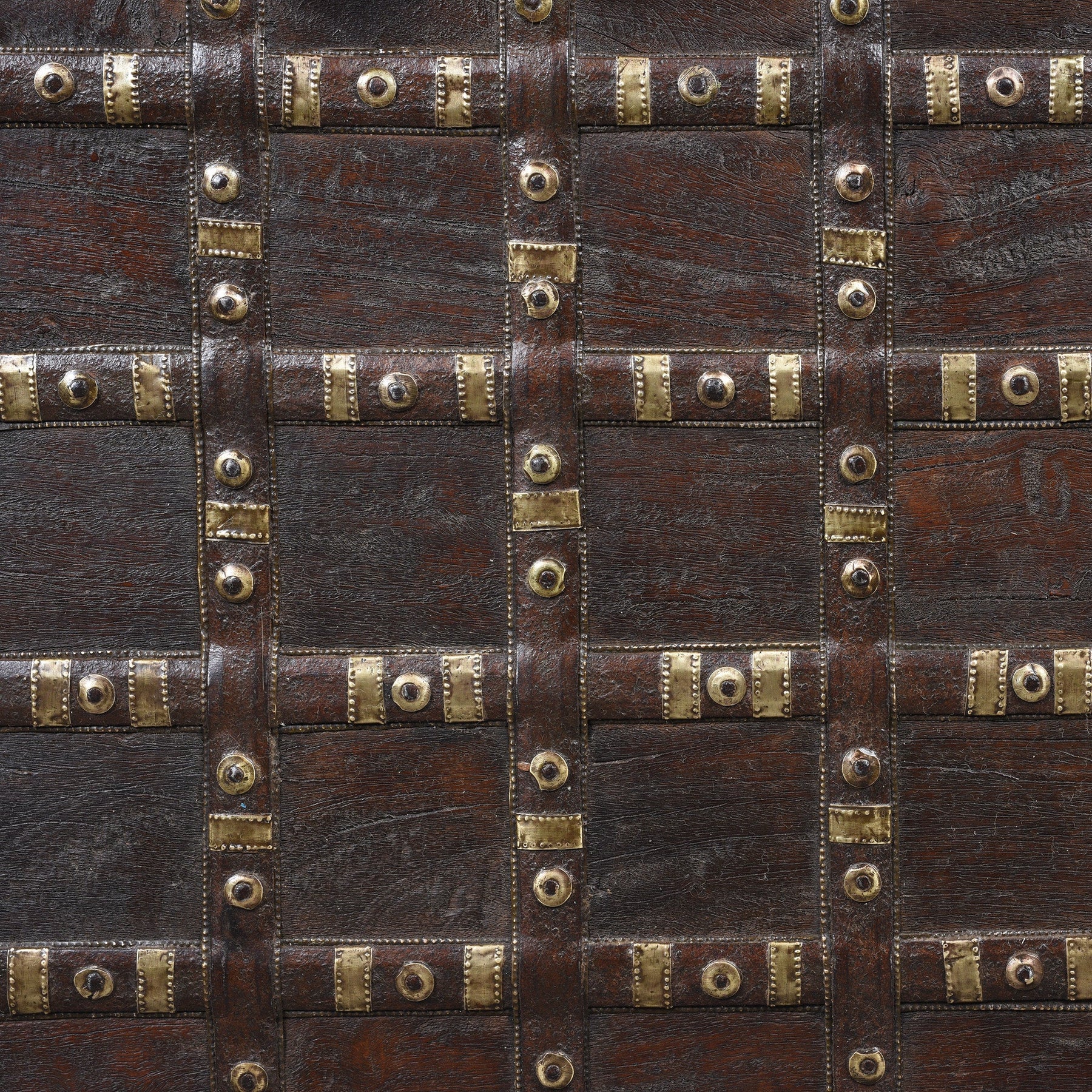 Brass Bound Indian "Pithara" Chest From Gujarat - 19thC