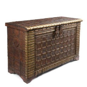 Brass Bound Indian "Pithara" Chest From Gujarat - 19thC