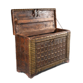 Brass Bound Indian "Pithara" Chest From Gujarat - 19thC
