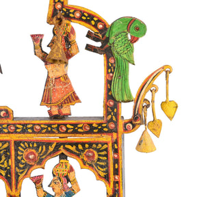 Painted Indian Iron Tribal "Toran" Diwali Lamp