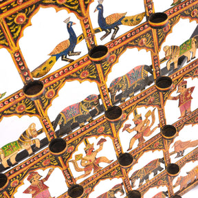 Painted Indian Iron Tribal "Toran" Diwali Lamp