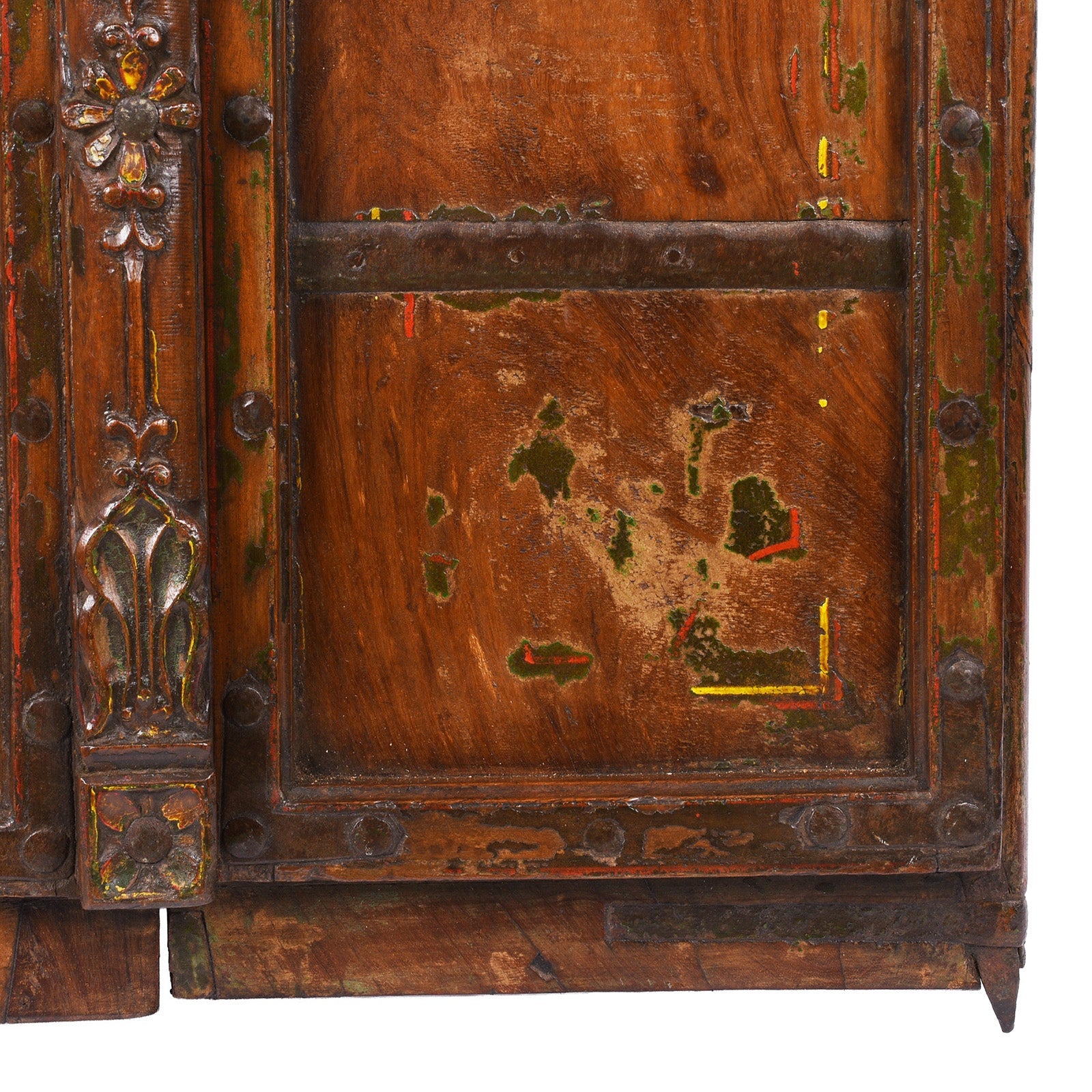 Painted Window Shutter From Bikaner - 19th Century