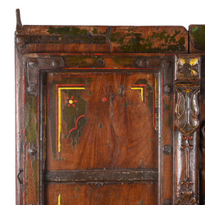 Painted Window Shutter From Bikaner - 19th Century