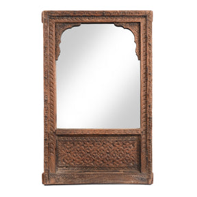 Old Indian Window Mirror From Shekhawati - 19thC (50 x 80cm)