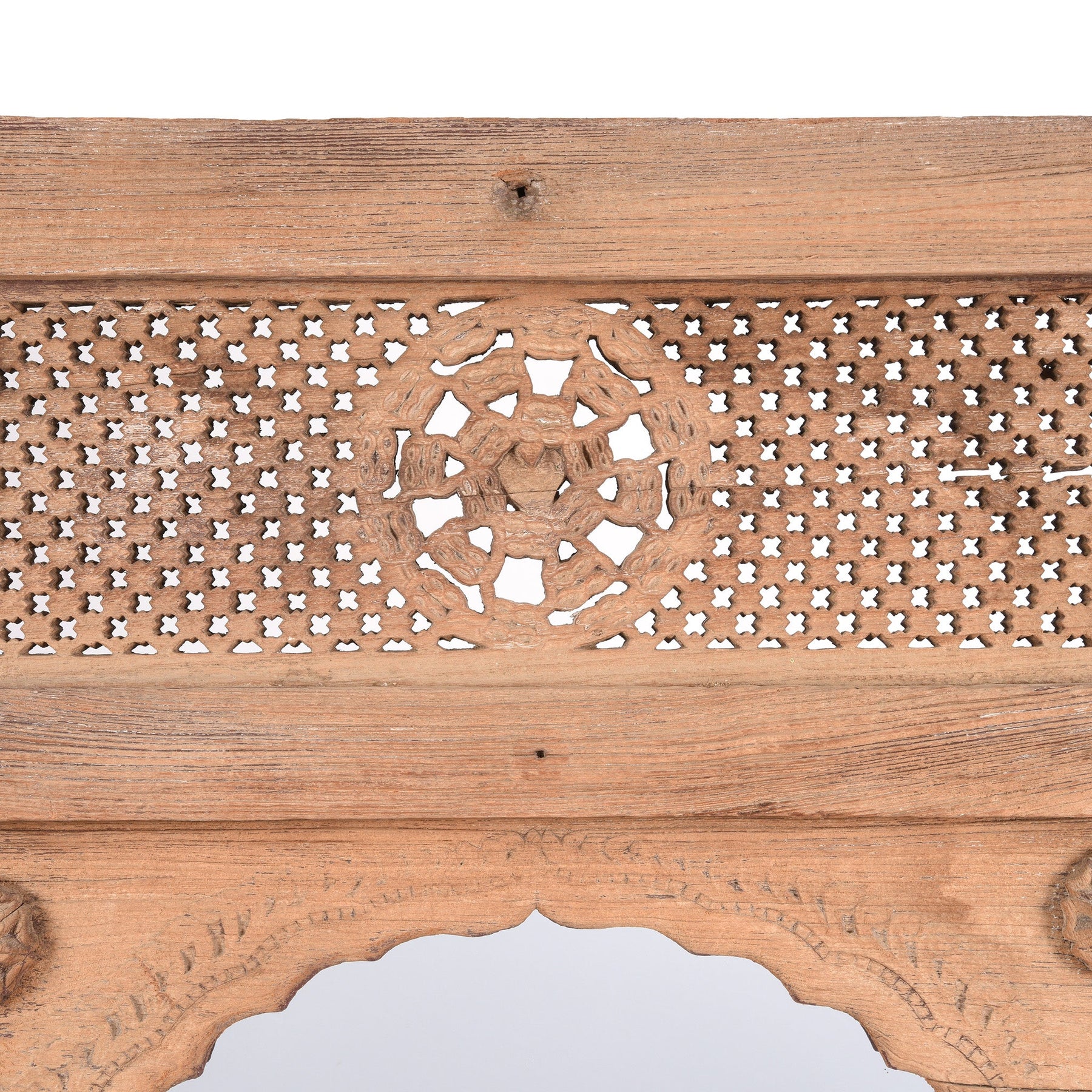 Carved Indian Mirror Made From 19thC Window From Hyderabad - 19th Century