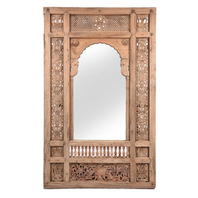 Carved Indian Mirror Made From 19thC Window From Hyderabad - 19th Century