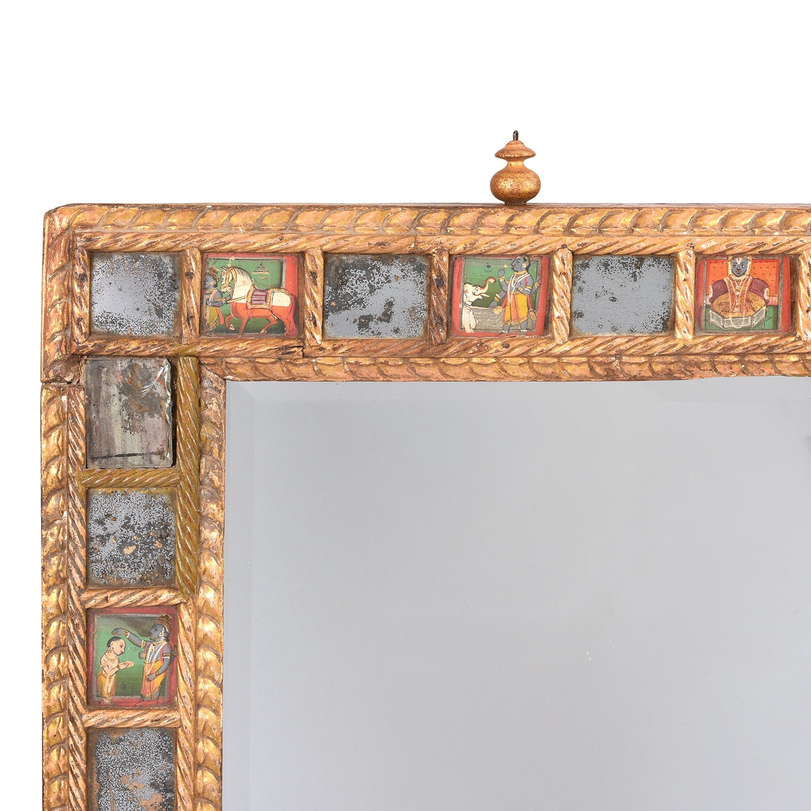 Indian Mirror Made From A Krishna Swing - Late 18th Century