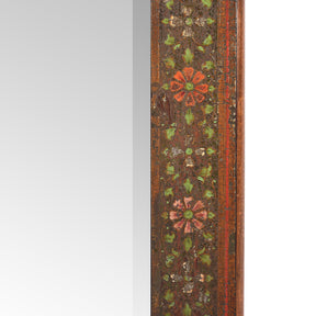 Painted Bevelled Mirror Traditional Rajasthani Design - Ca 1930