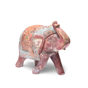 Painted Indian Elephant Figurine From Rajasthan