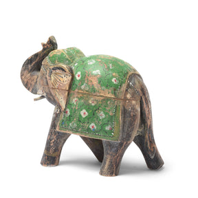 Painted Indian Elephant Figurine From Rajasthan