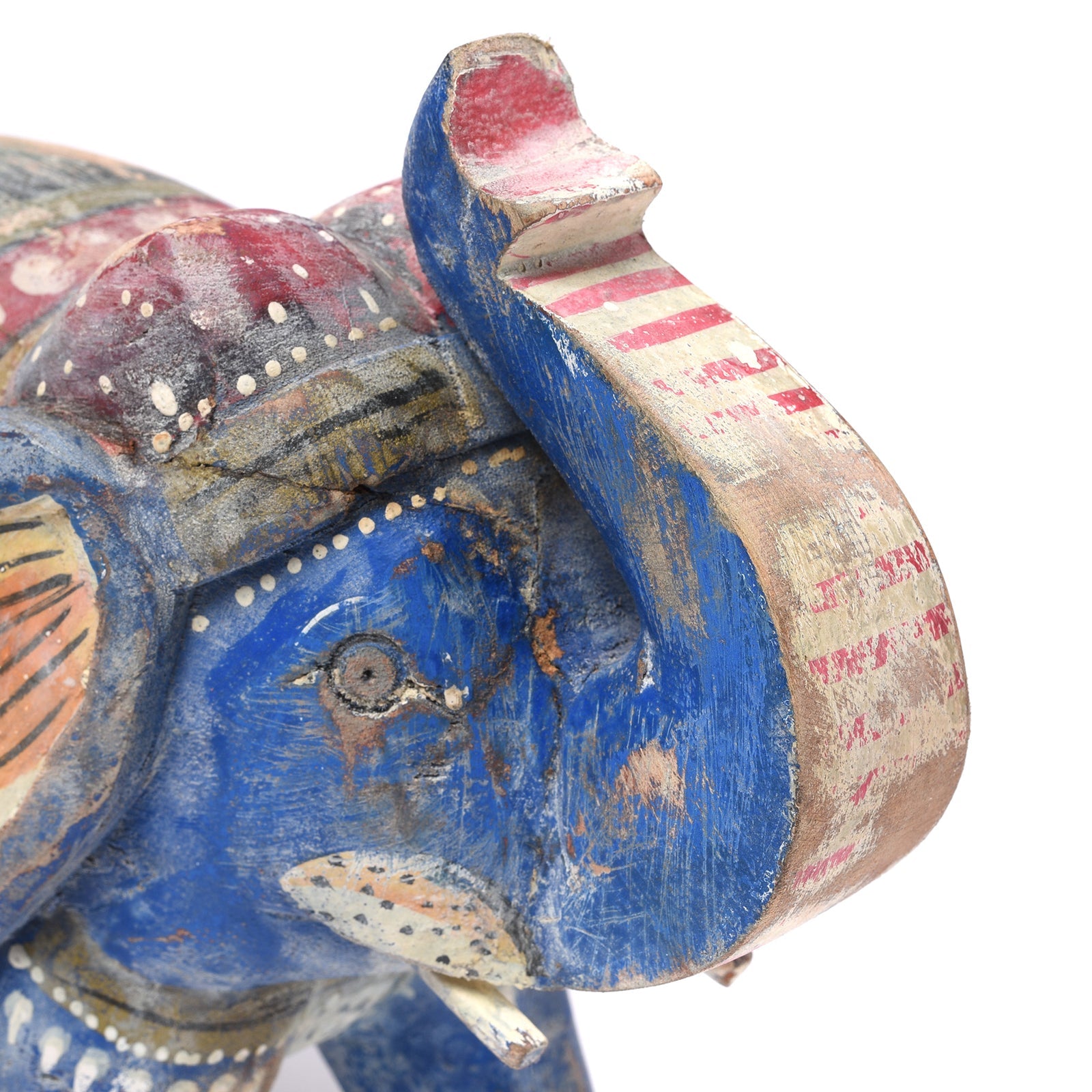 Painted Indian Elephant Figurine From Rajasthan
