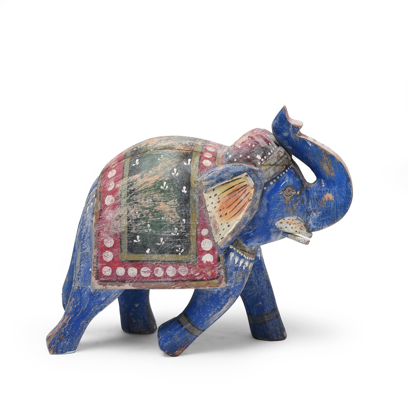 Painted Indian Elephant Figurine From Rajasthan