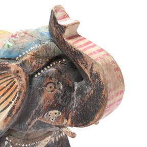 Painted Indian Elephant Figurine From Rajasthan