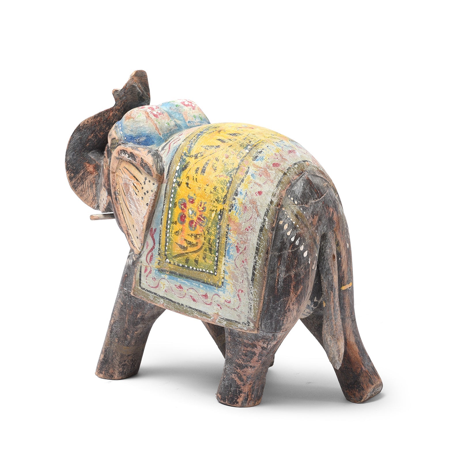Painted Indian Elephant Figurine From Rajasthan