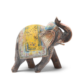 Painted Indian Elephant Figurine From Rajasthan