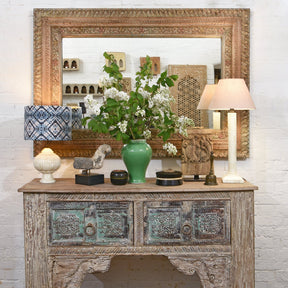 2 Drawer Painted Console Table Made From Reclaimed Teak