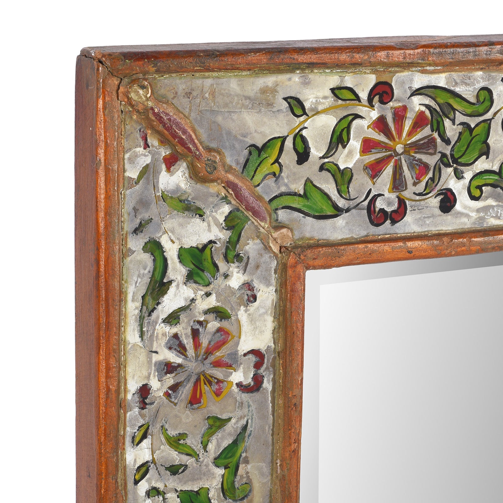Indian Reverse Glass Mirror - Ca 1920'S