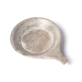 Carved Grey Marble Bowl From Rajasthan