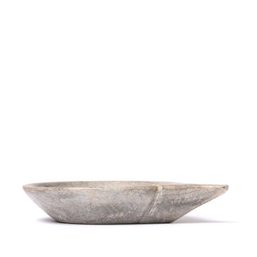 Carved Grey Marble Bowl From Rajasthan