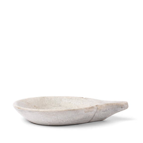 Carved Marble Bowl With Handle From Rajasthan