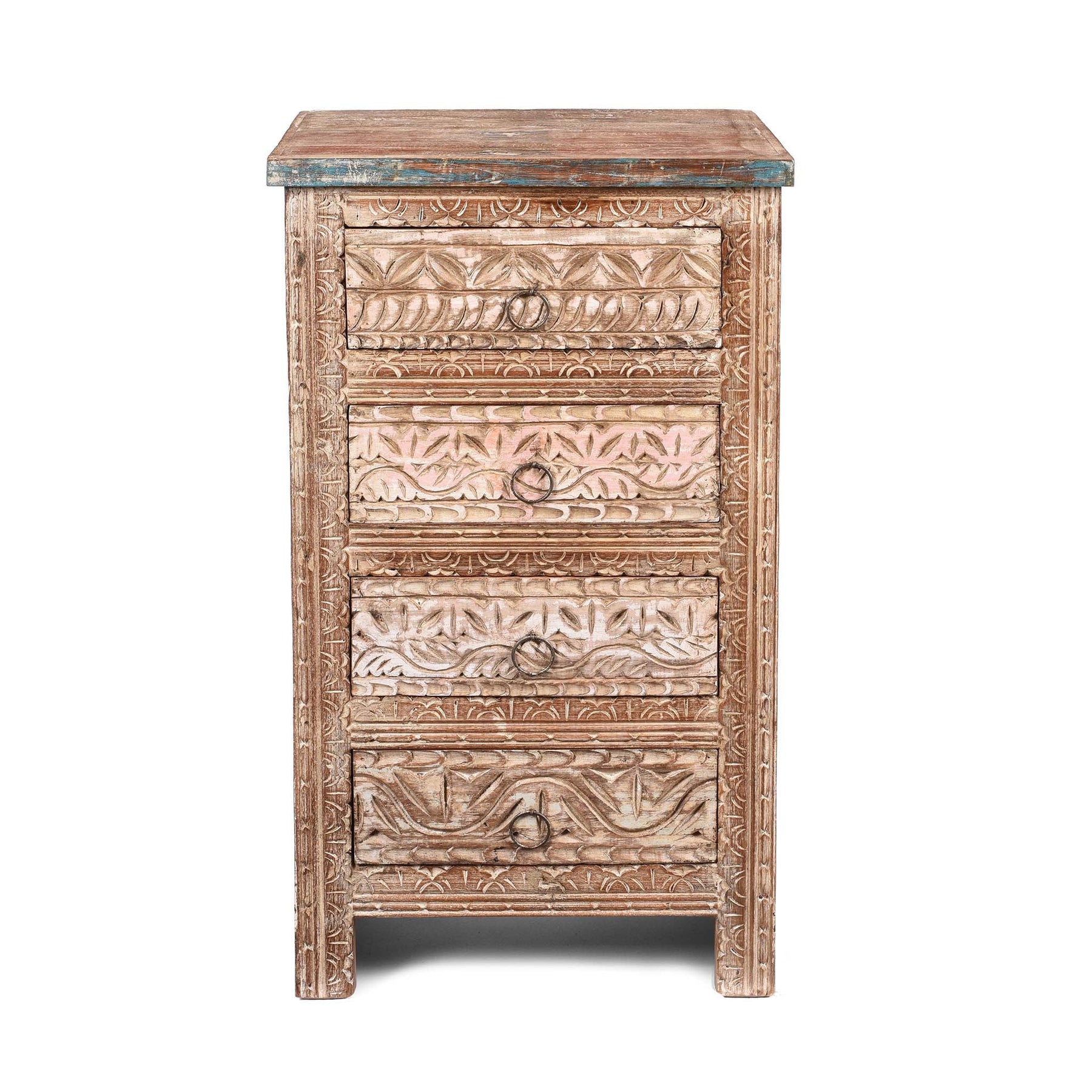 4 Drawer Bedside Cabinet Made From Reclaimed Teak