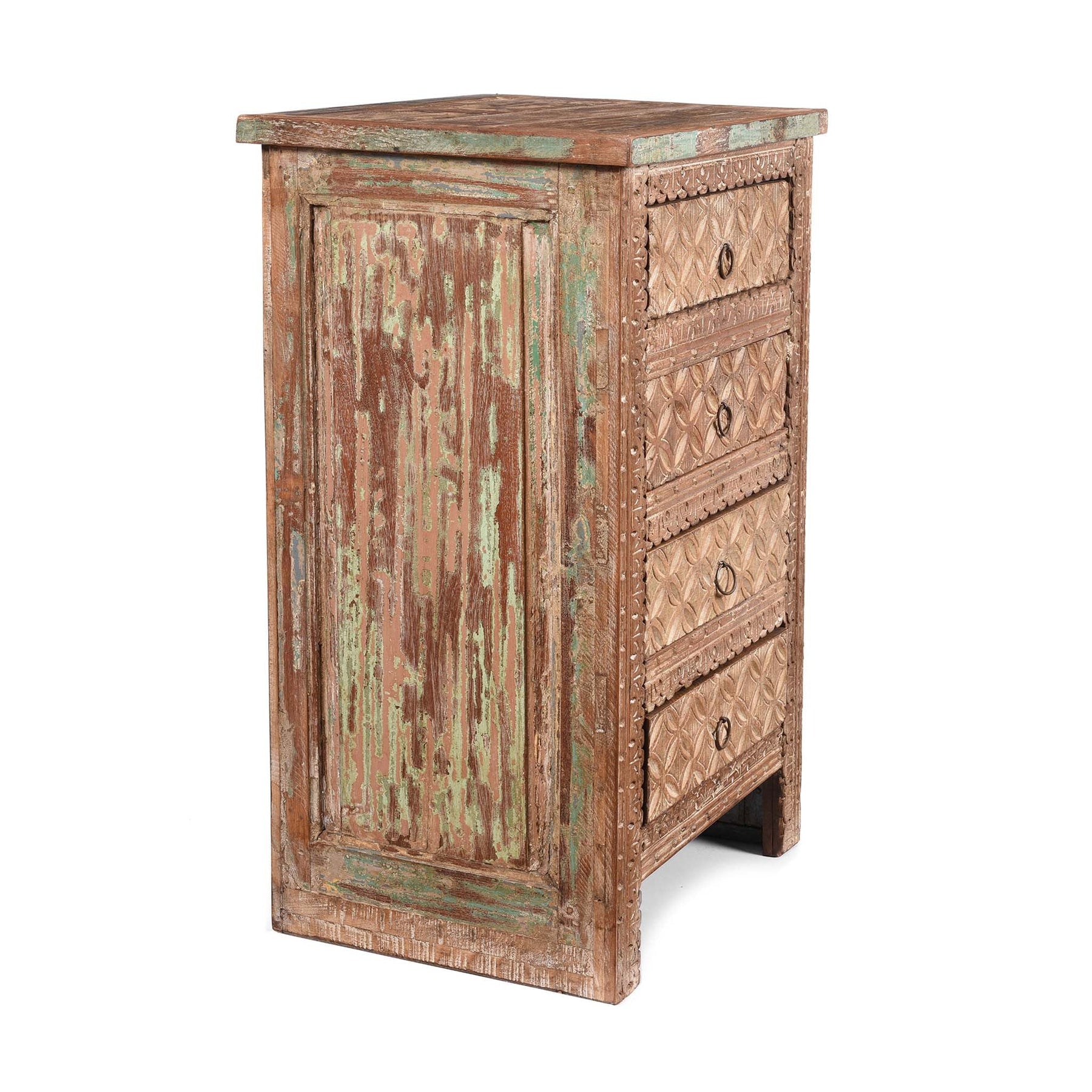 4 Drawer Bedside Cabinet Made From Reclaimed Teak