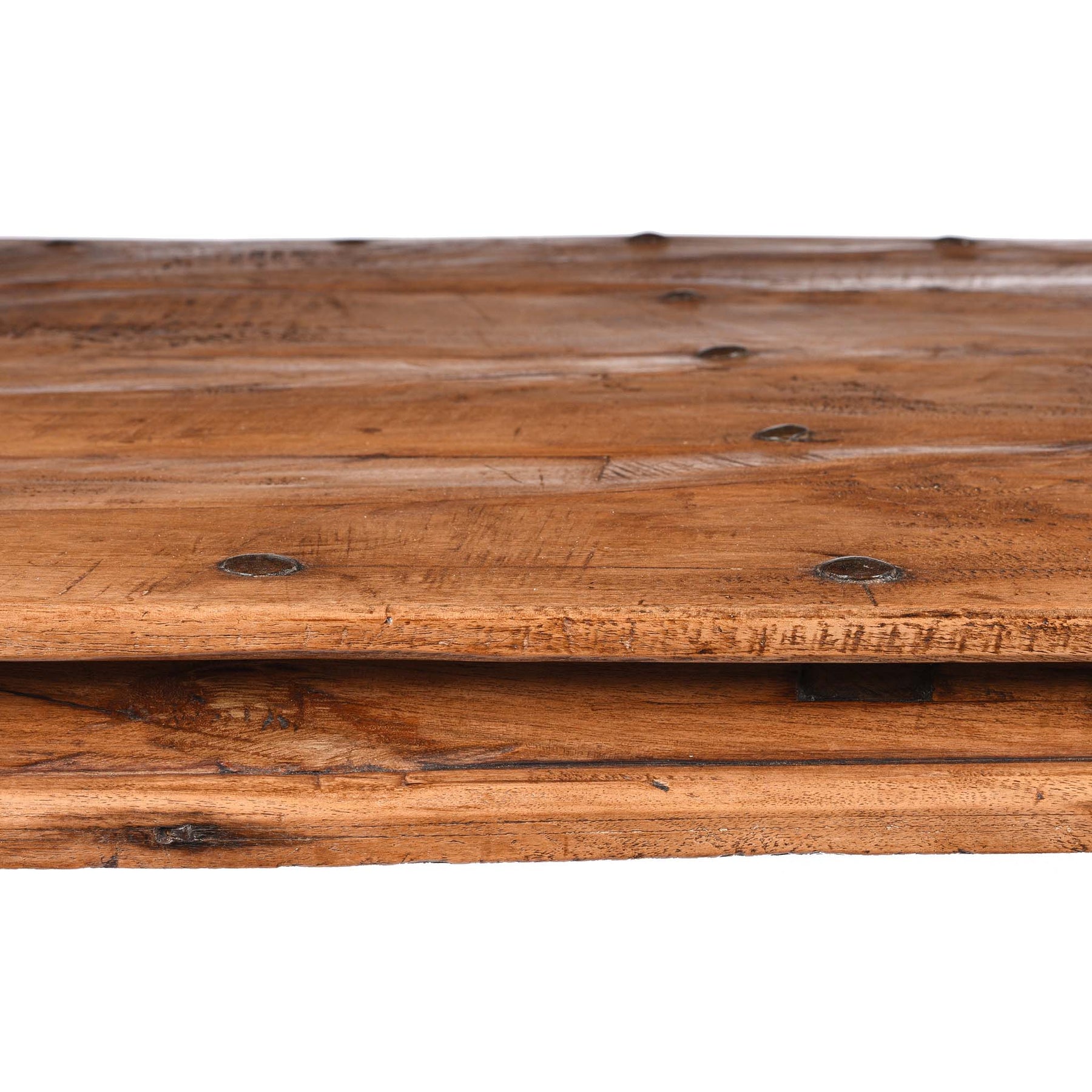 Carved Acacia Wood Takhat Table From Rajasthan - 19thC