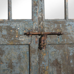 Glass Panelled Painted Indian Door From Shimla - 19th Century