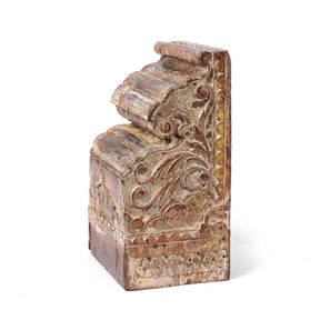 Decorative Carved Peacock Corbel From Gujarat - 19thC