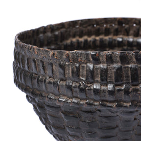 Vintage Woven Rattan Basket From Karnataka - Ca 1940