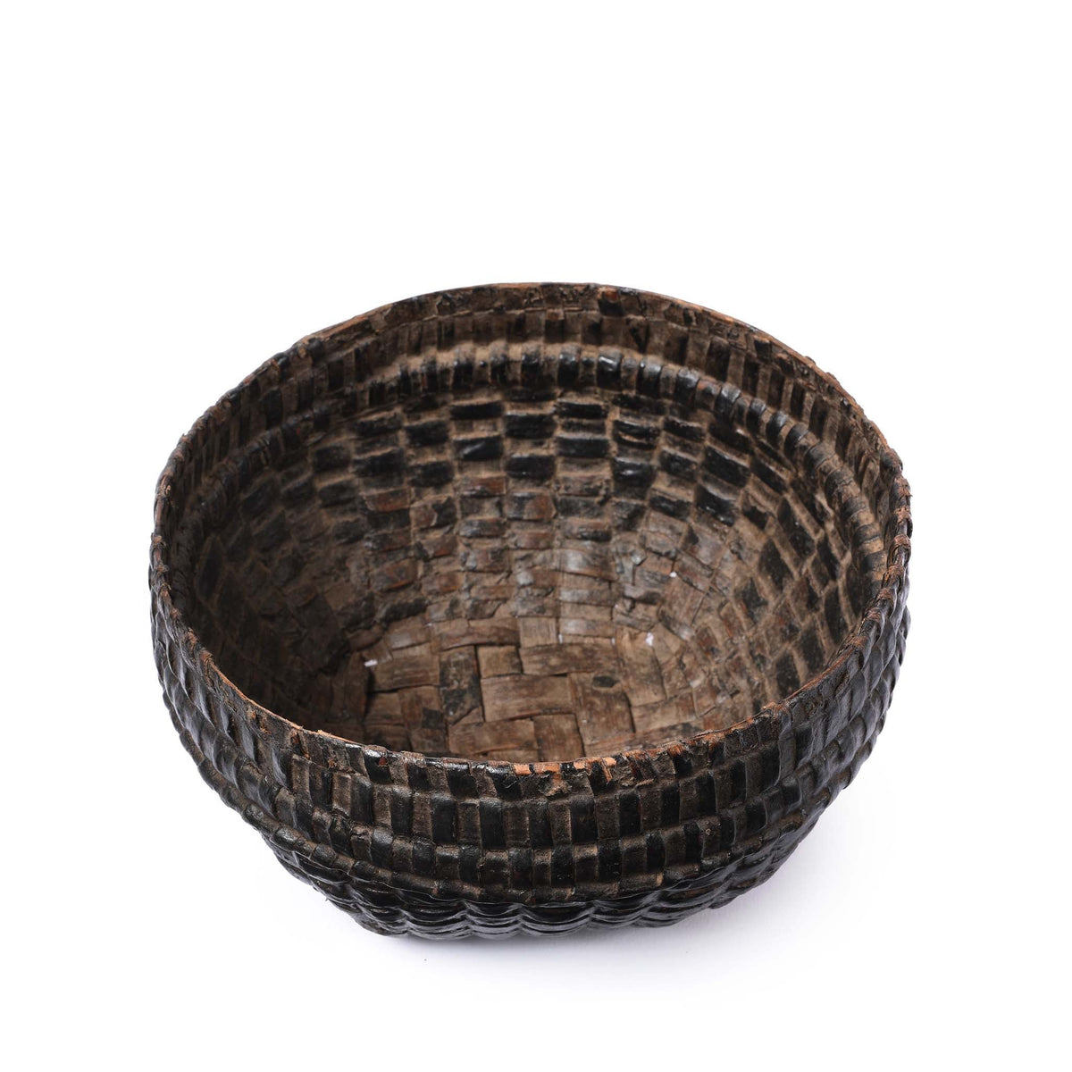 Vintage Woven Rattan Basket From Karnataka - Ca 1940