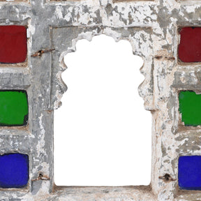 Stained Glass Window Panel From Dungarpur - 19th Century