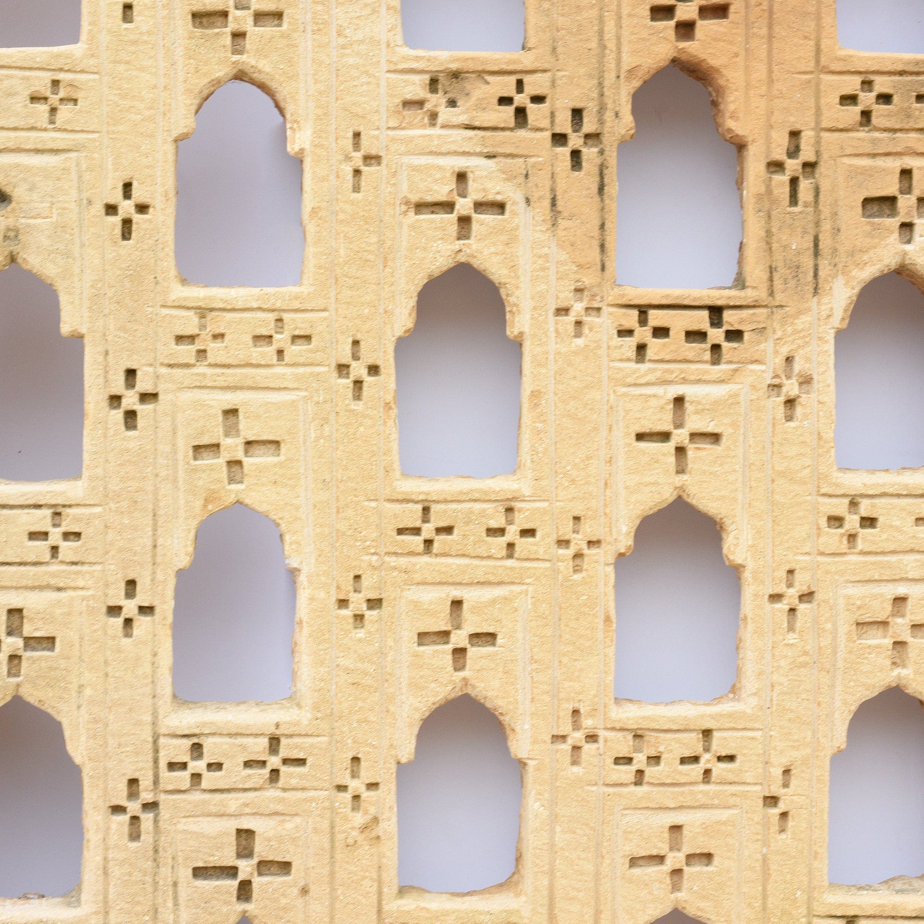 Old 43 Way Stone Lamp Niche From Jaisalmer- 19thC