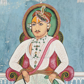 Framed Watercolour Of a Maharajah- 19th Century