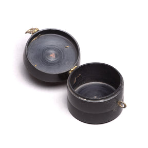 Regency Style Black Lacquer Pot From Rajasthan - 19th Century
