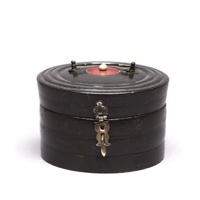 Regency Style Black Lacquer Pot From Rajasthan -19th Century