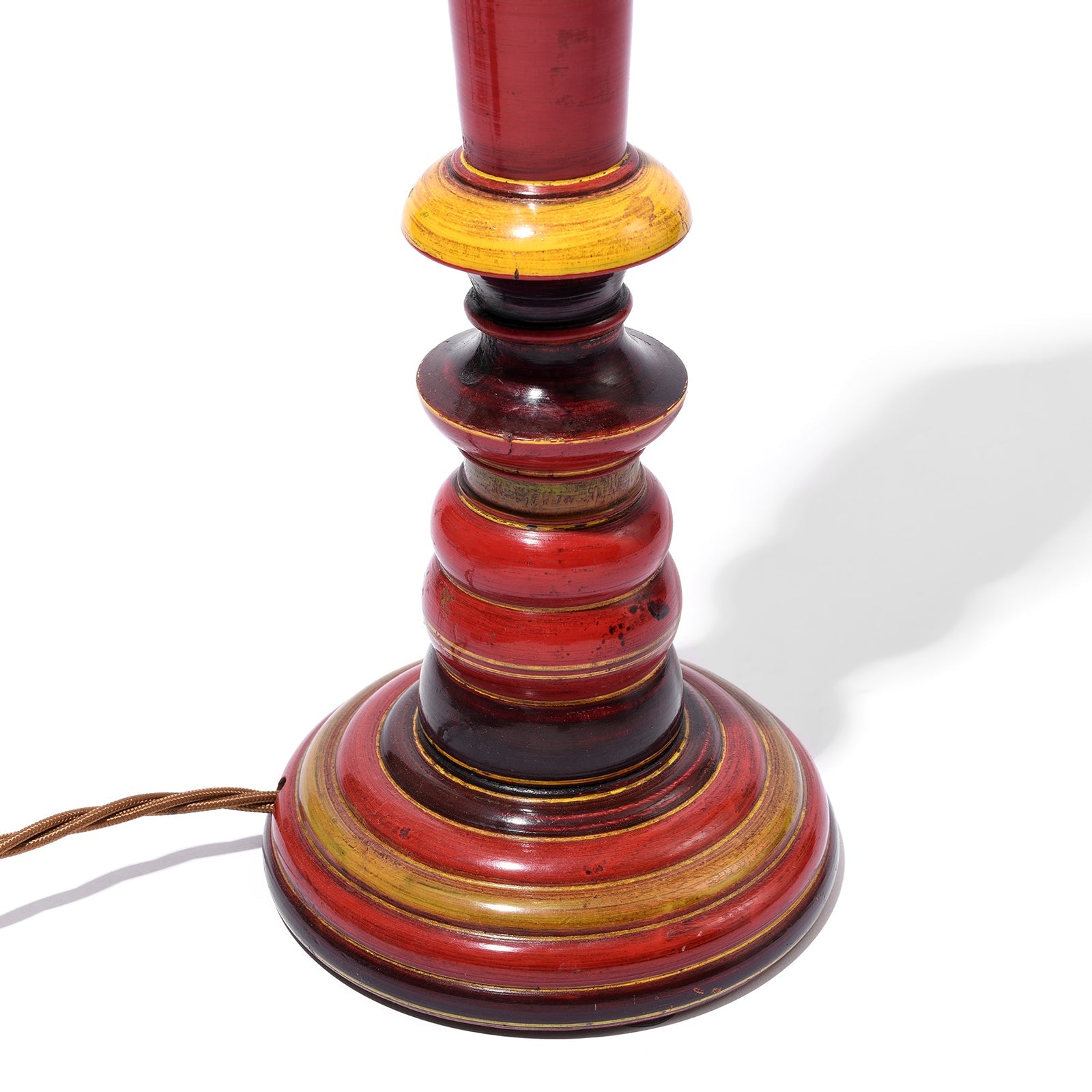 Lacquered Indian Candlestick Table Lamp