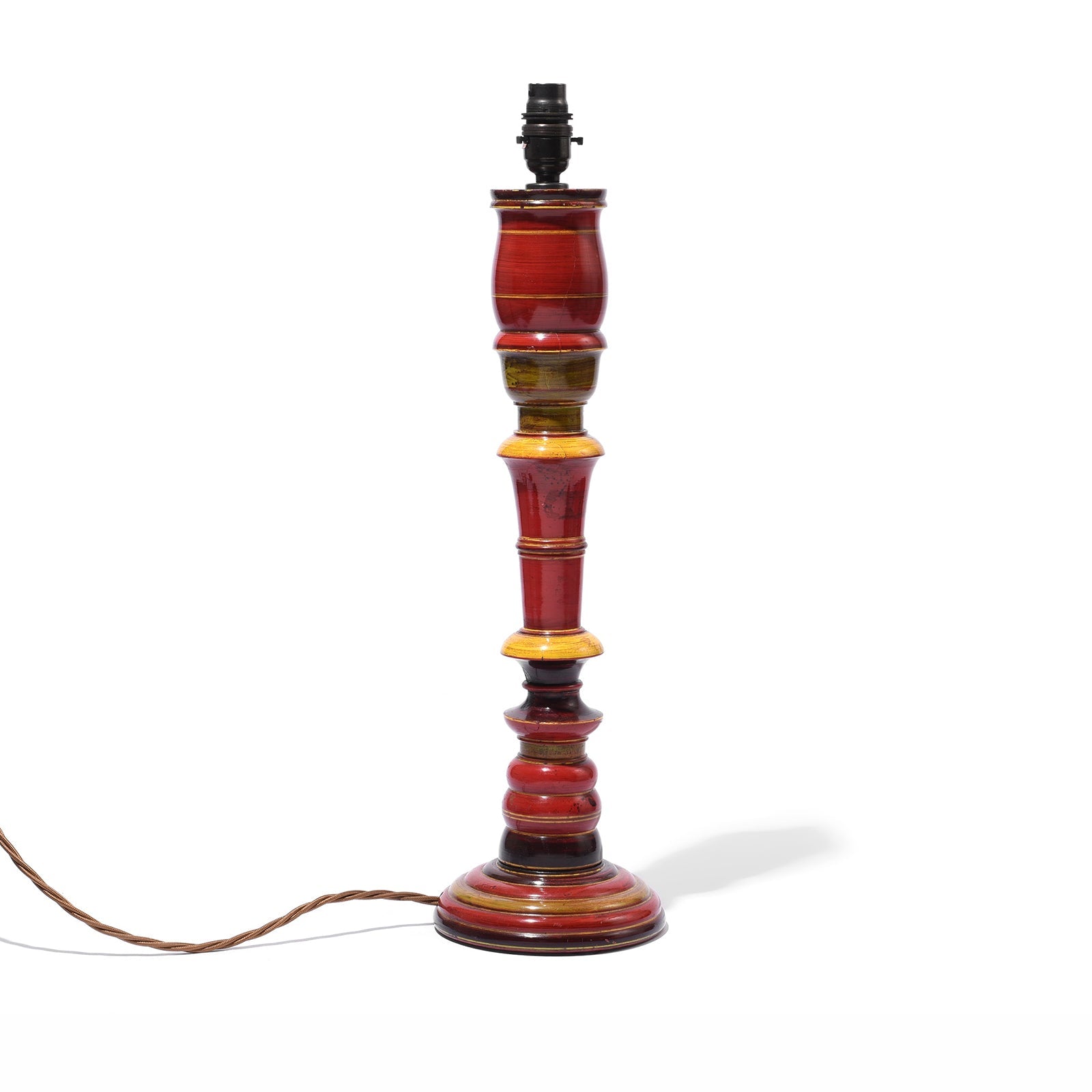 Lacquered Indian Candlestick Table Lamp